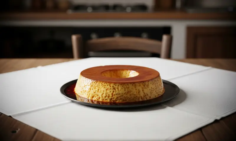 Un flan de huevo familiar sobre una mesa