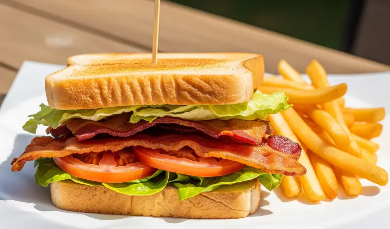 Recetas de bocadillos: Sándwich BLT crujiente con patatas fritas
